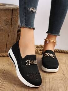 Women's Black Lightweight Breathable Casual Shoes