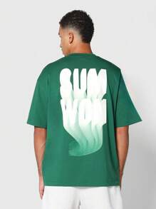 SUMWON Áo thun họa tiết lớn Ngày lễ Thánh Patrick có thiết kế logo hiệu ứng phai màu hiện đại Áo thun Unisex thường ngày ngày lễ Lucky Irish - màu xanh lá - Xem 1