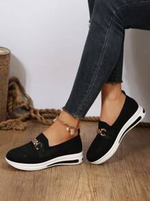 Women's Black Lightweight Breathable Casual Shoes