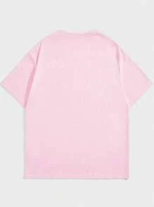 Studio Chunk ROMWE MEN Men Letter & Heart Graphic Tee - Pink - View 2