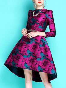 Váy dạ hội hoa jacquard thanh lịch dành cho nữ (Không bao gồm thắt lưng và vòng cổ) - Nhiều màu - Xem 4