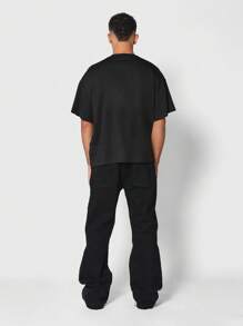 SUMWON Flare Fit Jean With Embroidery - Black - View 4