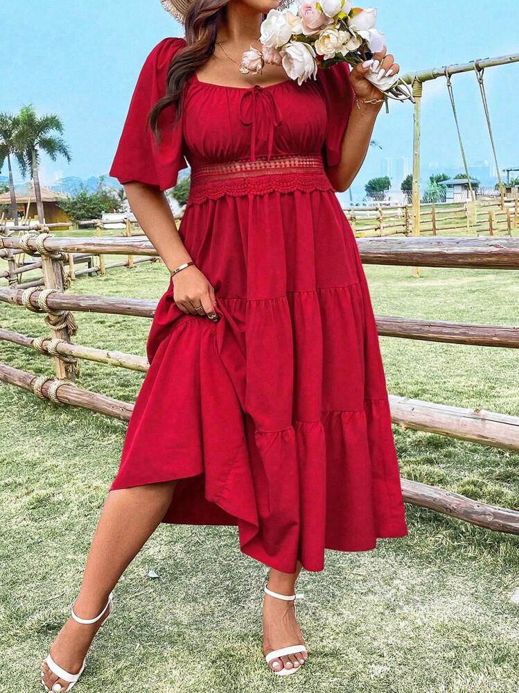 SHEIN LUNE Plus Size Embroidered Elegant Dress With Sweetheart Neckline For  New Year Clothes Maxi Women Outfit | SHEIN Singapore