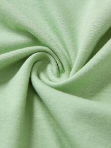 Bộ 2 áo thun tay ngắn và quần short in hình ếch và nấm hoạt hình thường ngày cho bé gái tuổi teen, phù hợp cho mùa hè - màu xanh lá - Xem 5