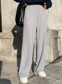 DAZY Bình thường quần ống rộng Quần - Màu Xám nhạt - Xem 2