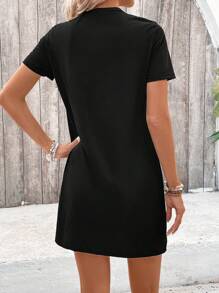 SHEIN LUNE 女士色塊豹紋拼接裙 - 彩色 - 查看 2