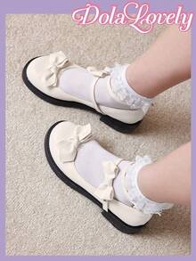 Dola Lovely Của phụ nữ Giày đế bệt Với Nơ Đồ trang trí - trắng - Xem 7