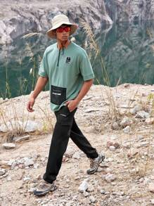 SHEIN In My Nature Männer Outdoor Cargo Hose Mit Buchstaben Druck Und Multi-taschen