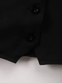 SHEIN EZwear Women's Solid Color Pleated Business Suit Vest In Fall/Winter