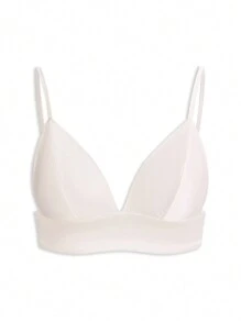 Ocili Sutien fără armătură din satin, cu bretele subțiri, lenjerie intimă