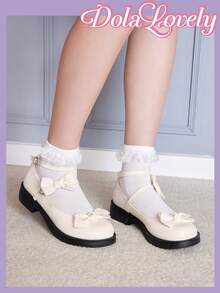 Dola Lovely Của phụ nữ Giày đế bệt Với Nơ Đồ trang trí - trắng - Xem 2