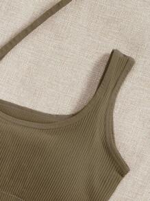 Easithlete 4入組一肩羅紋針織運動文胸 - 彩色 - 查看 4