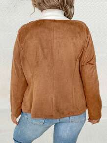 Flirla Plus Zip Up Jacket - Camel - View 2