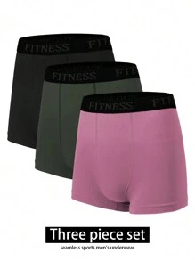 Manfinity Sport Corelite Men's 3pcs/Set Sports Boxer Briefs With Letter Print - Multicolor - View 1