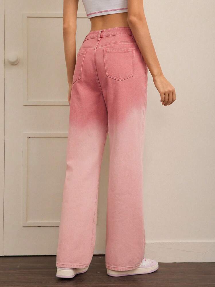 90s Call Back Pink Ombre Wide Leg Jeans