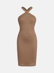 SHEIN Girlism Tween 女童针织纯色褶皱连衣裙套装 3 件套 - 彩色 - 查看 6