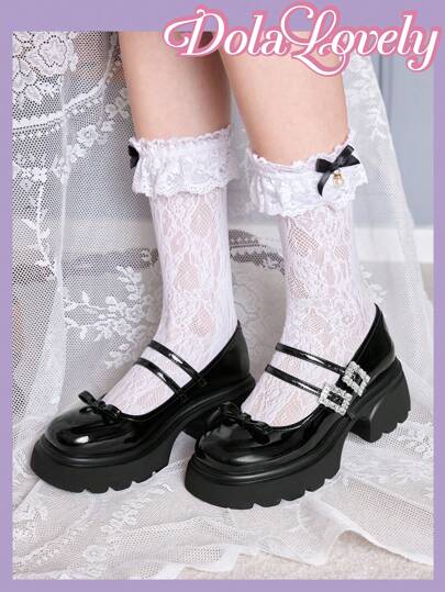 Dola Lovely Women'S Black Fashionable Mary Jane High Heels