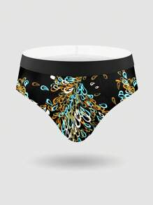 4 件/套男士印花拼布三角內褲 - 彩色 - 查看 7