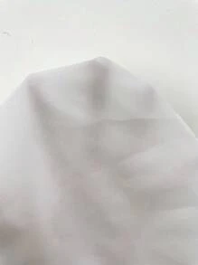 SHEIN Clasi 女士透明网眼撞色蝙蝠袖短袖衬衫 - 白色 - 查看 3