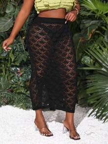 Slaydiva Phong cách Màu thuần Gợi cảm mỏng Xu hướng: Cắt giảm Kích thước lớn Dệt kim Váy Đối với phụ nữ - màu đen - Xem 5