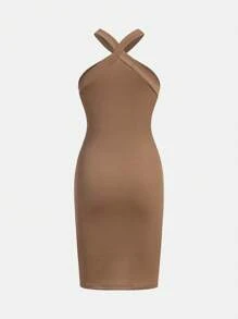 SHEIN Girlism Tween 女童针织纯色褶皱连衣裙套装 3 件套 - 彩色 - 查看 8