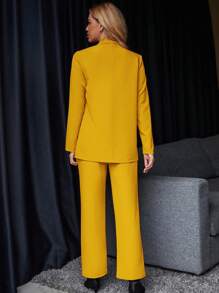 Chiquease Conjunto De Traje De Color Sólido - Amarillo - Ver 2