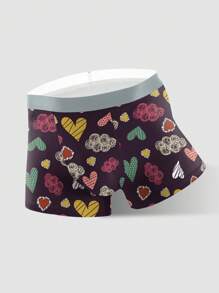 Men's Heart Print Boxer Shorts, 3pcs/Pack - Multicolor - View 5