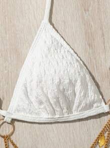 Swim Chiccia Set bikini due pezzi a tinta unita con spalline a fascia per la spiaggia estiva