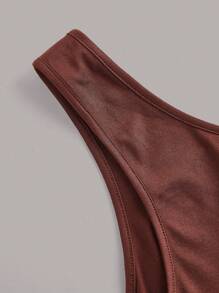 SHEIN LUNE Top sin mangas de cuello redondo casual y minimalista para mujer en tallas grandes para el verano