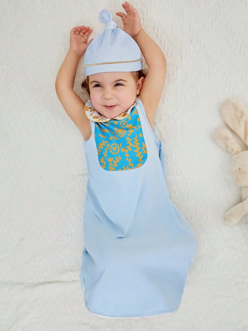 2pcs Soft And Skin-Friendly Blue Cotton Baby Sleeping Bag
