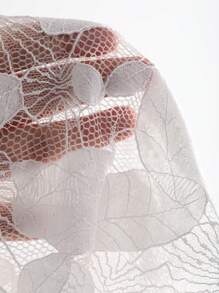 FRIFUL 女士圓領網紗燈籠袖上衣 - 白色 - 查看 9