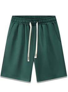 4pcs/Set Summer Men's Casual Sports Elastic Waist Drawstring Shorts, Solid Color Boardshorts For Beach Wear - Multicolor - View 5