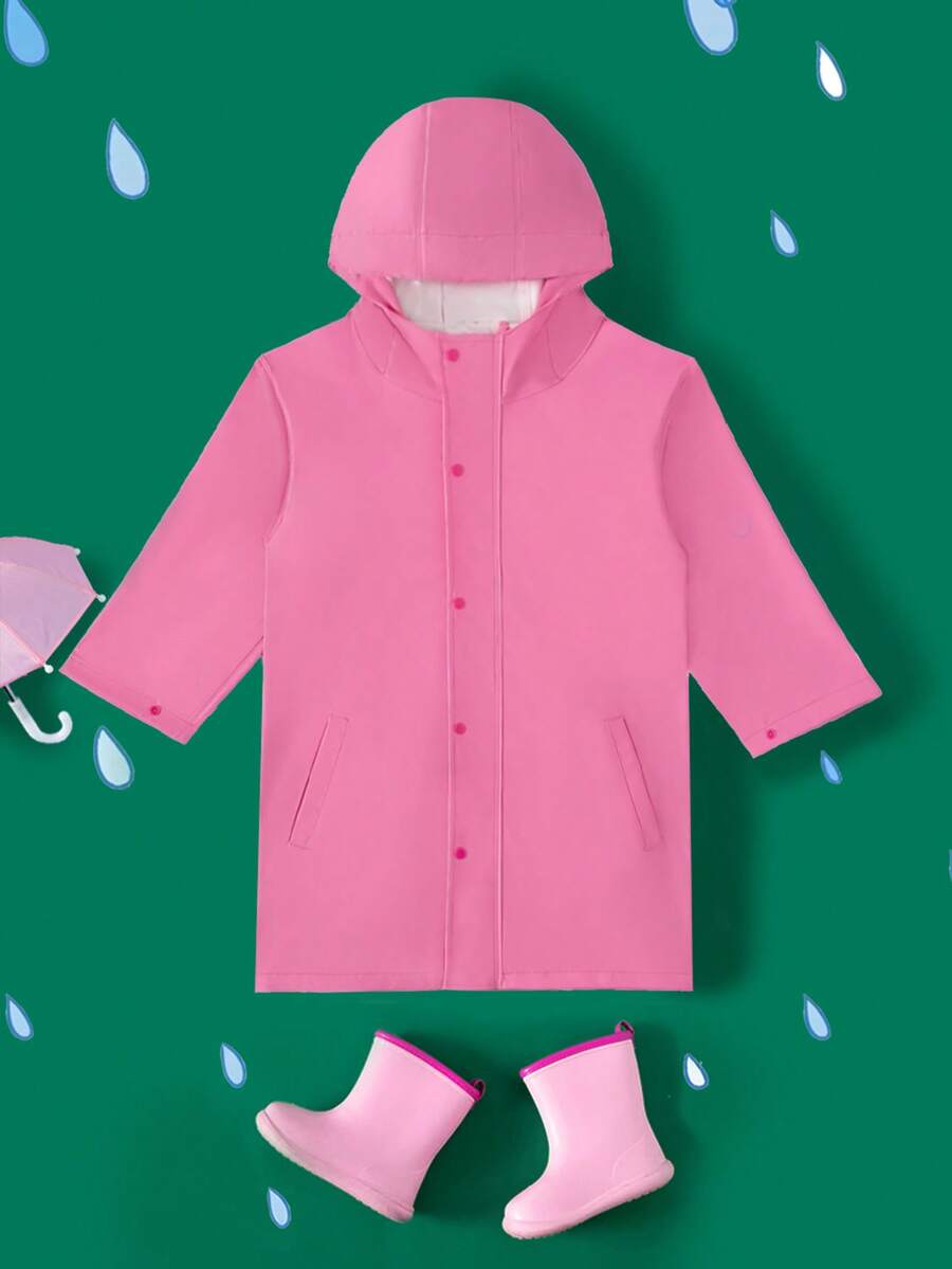 Mädchen Rosa Pu-jacke Material All Seasons Regenmantel - Pink - Übersicht 1