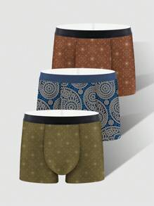 Men's Full Printed Boxer Briefs 3-Pack - Multicolor - View 3
