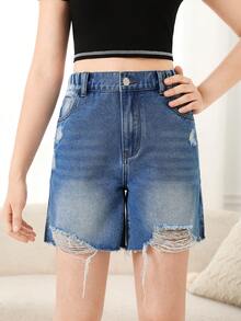 Dziewczyny Street Style Spodenki dżinsowe