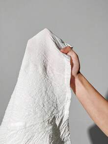 SHEIN Essnce Kích thước lớn Màu thuần Áo sơ mi Với Kết cấu - trắng - Xem 7