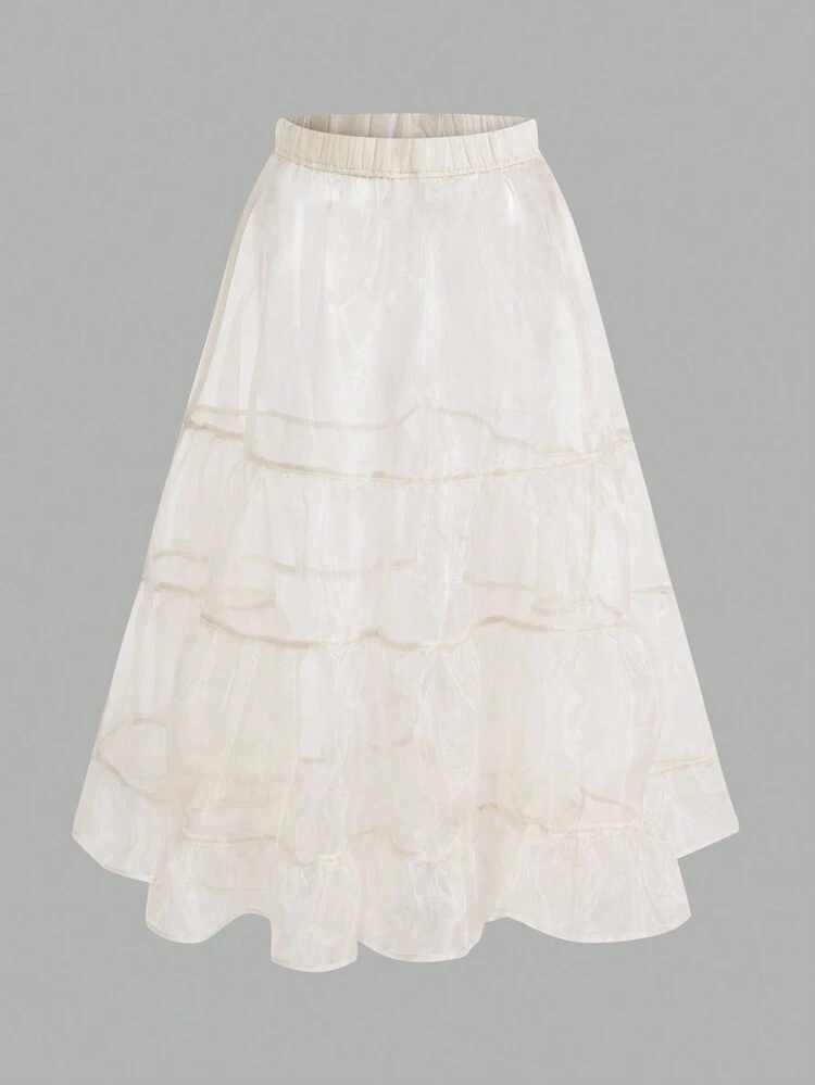 Summer Women's Perspective Cake Apricot Sexy Skirt