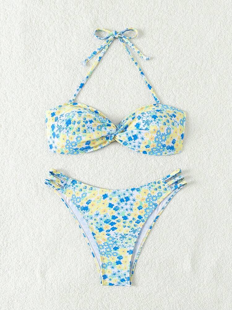 Ladies' Ditsy Floral Bikini Set Summer Beach
