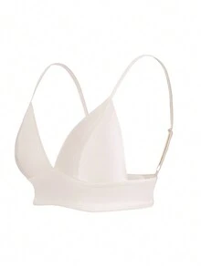 Ocili Sutien fără armătură din satin, cu bretele subțiri, lenjerie intimă