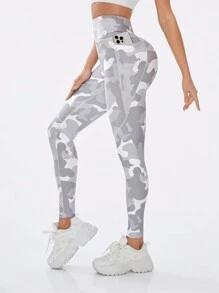 Easithlete Women's Camouflage Leggings With Pockets For Sport Activities - Multicolor - View 1