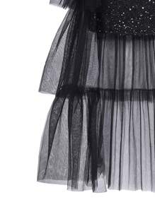 SHEIN Falda De Tul Elegante Y Brillante Para Fiesta De Chica Adolescente (diseño 2 En 1)