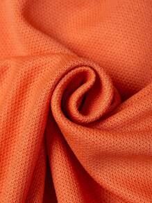 Manfinity Homme Men's Solid Color Short Sleeve Polo Shirt - Orange - View 5