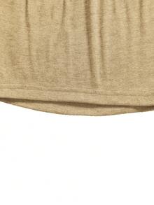 SHEIN Unity 2 Miếng Màu thuần Quây - Màu Khaki - Xem 5