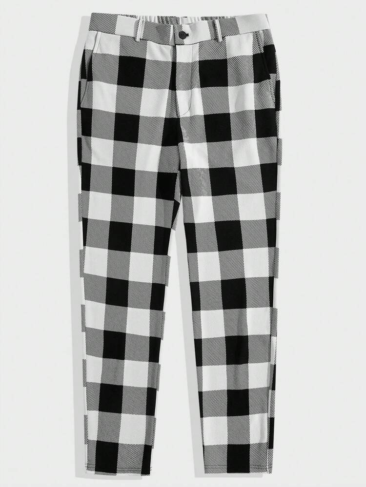 Men's Check Knitting Trousers