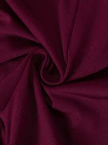 Jumpsuit Bayi Perempuan Criss Cross Memotong Ruffle Hem Plain - Burgundy - View 7