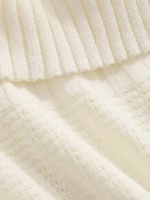 DAZY Áo len dệt kim trễ vai thanh lịch dành cho nữ, mùa thu/đông - trắng - Xem 8