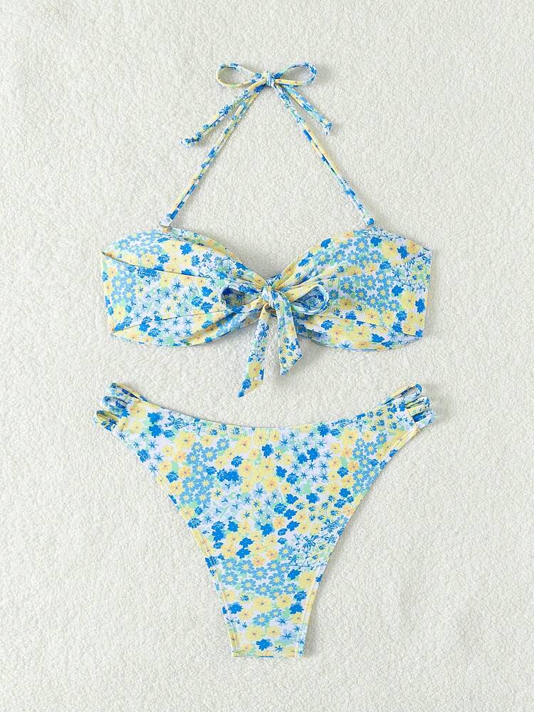 Ladies' Ditsy Floral Bikini Set Summer Beach
