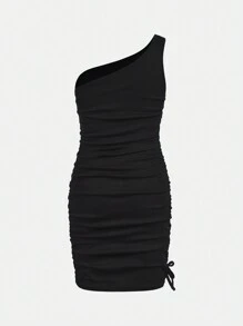 SHEIN Girlism Tween 女童针织纯色褶皱连衣裙套装 3 件套 - 彩色 - 查看 7