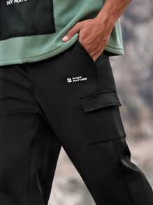 SHEIN In My Nature Männer Outdoor Cargo Hose Mit Buchstaben Druck Und Multi-taschen