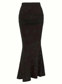 欧美时尚优雅夏季新款亮片裙跨境独立站名媛精致时尚风性感修身全搭配A字包臀鱼尾裙